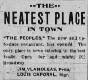 October 23, 1904, Paducah Sun advertisement for The Peoples.