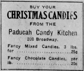 December 17, 1911, Paducah Sun, Paducah Candy Kitchen advertisement