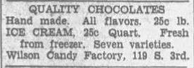 November 7, 1935, Paducah Sun advertisement for Wilson Candy.