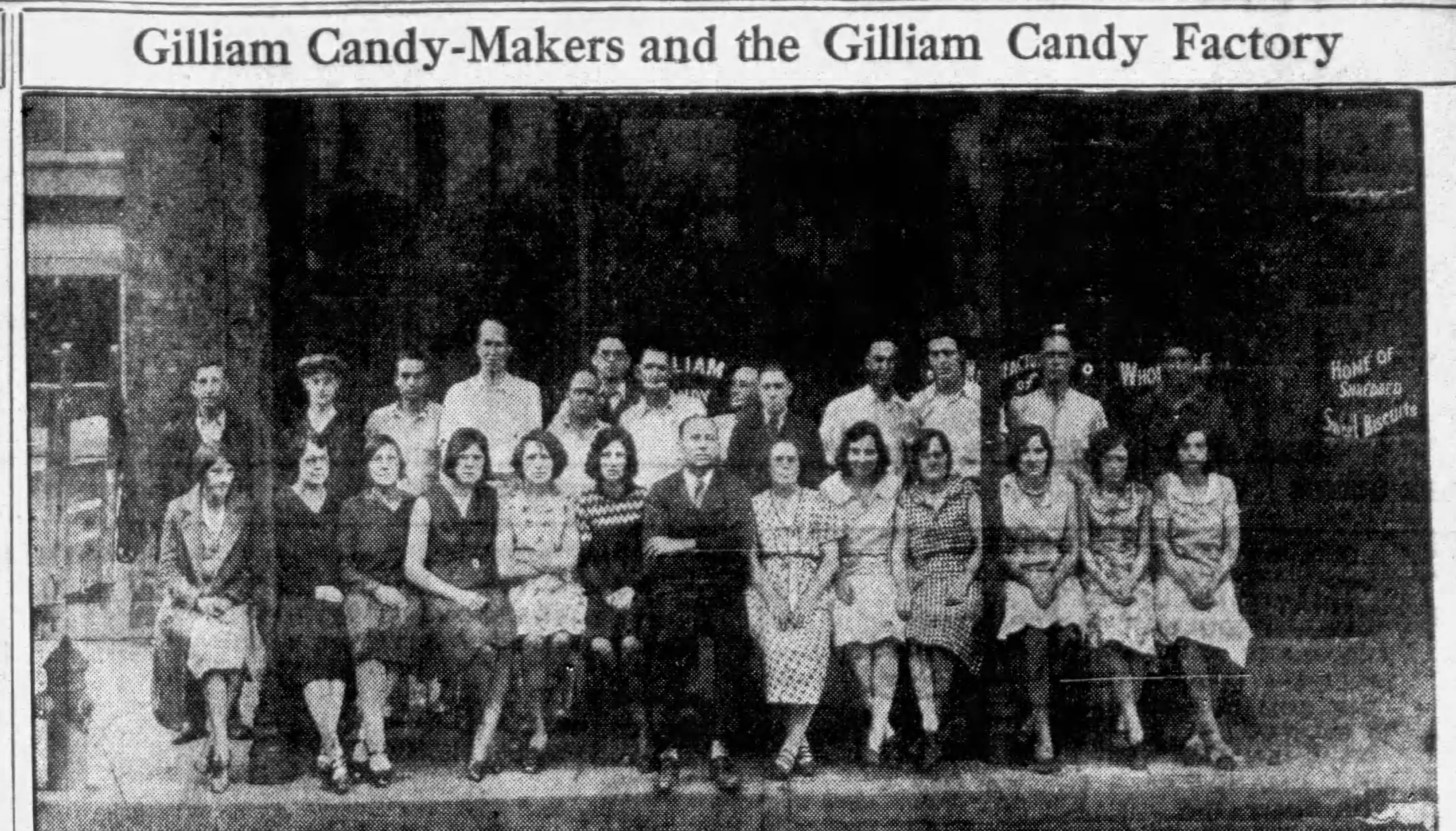 Photograph of employees at Gilliam Candy from the March 16, 1931, Paducah Sun.