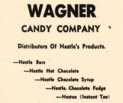 February 23, 1954, Paducah Sun, Wagner Candy advertisement