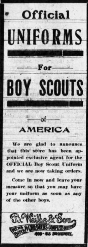 Advertisement from the April 1911 Paducah News-Democrat from Weille’s department store.