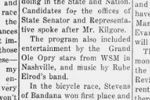 Rube Elrod appearing with Grand Ole Opry stars from Ballard Yeoman