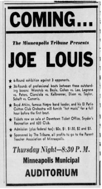 Advertisement for Joe Louis and Boyd Atkins