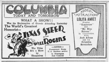 Advertisement for Lolita Amiet in Paducah