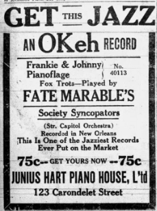 Fate Marable Society Syncopaters Okeh Records Ad