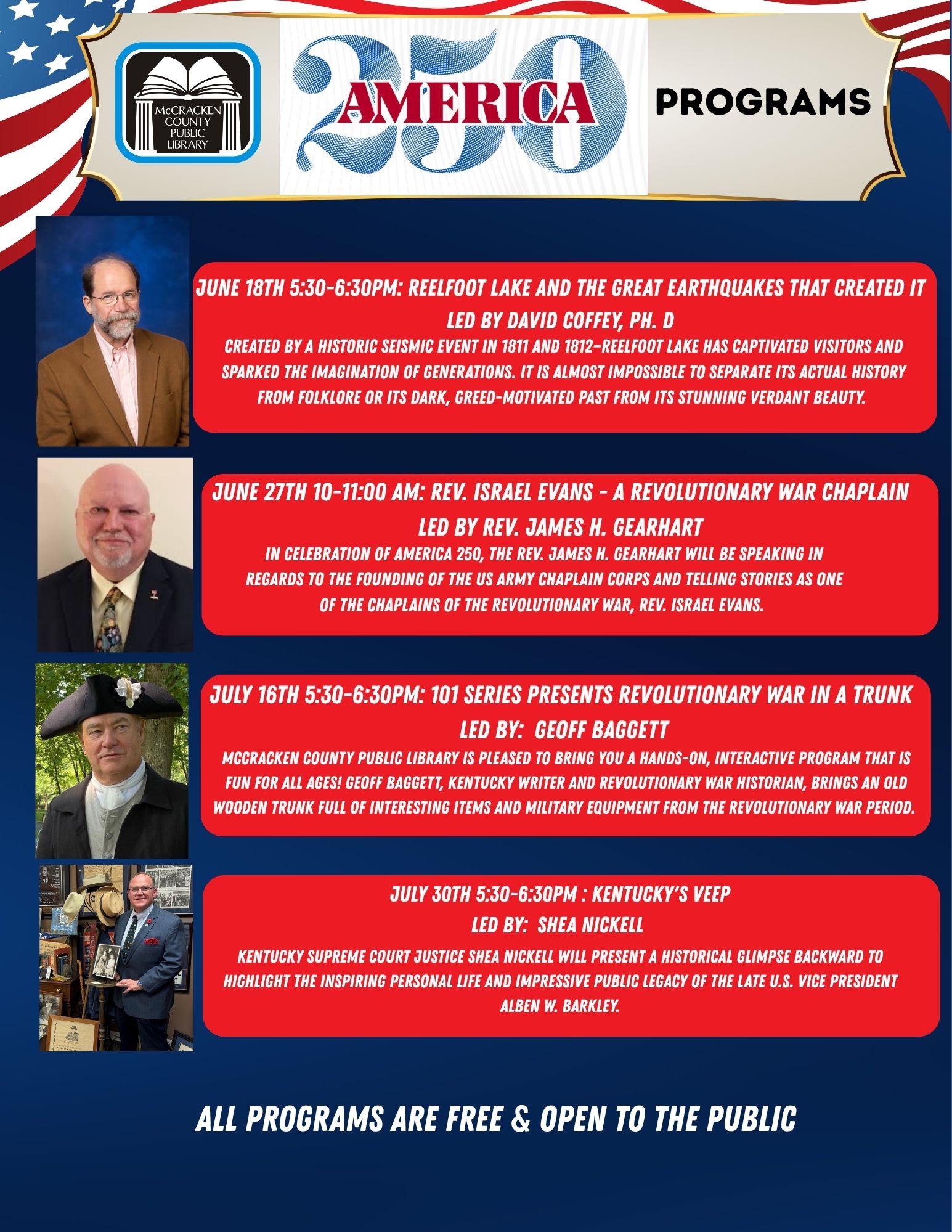 list of America 250 history programs- click for details