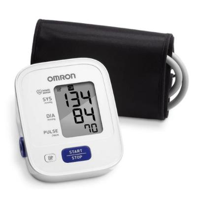 Image of an Omron brand blood pressure monitor. 