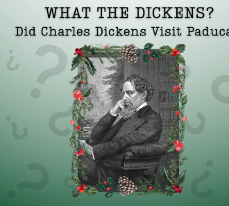 Graphic for the McCracken County Public Library Local and Family History Blog, What the Dickens? Did Charles Dickens Visit Paducah?