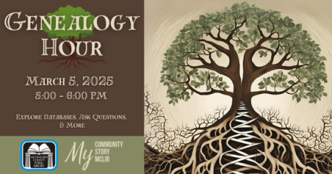 Genealogy Hour, March 5, 5 PM - 6 PM