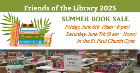 Friends summer booksale at the church