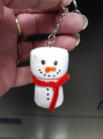 Snowman Cork Keychains
