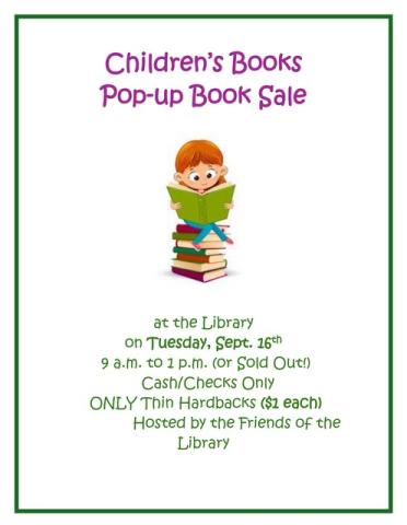 flyer for pop-up children's book sale