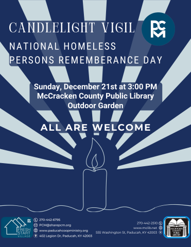 Flyer for Homeless Persons Remembrance Day 