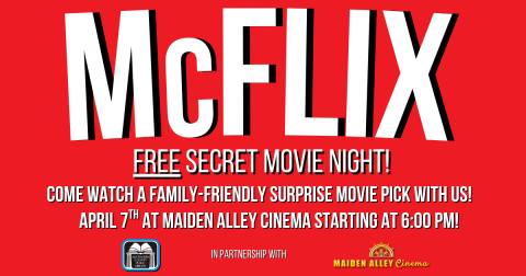 We are having a secret free movie night!