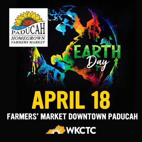 graphic for Earth Day Event at the Farmer's Market 4/18