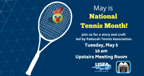 Tuesday, May 5 at 10 AM we will have a special tennis themed story time with a craft