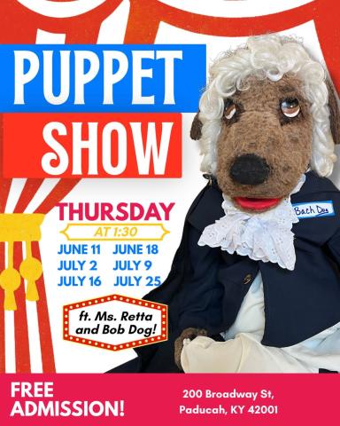 flyer for miss retta and bob dog shows at the Yeiser Thursdays at 1:30 pm All are welcome.