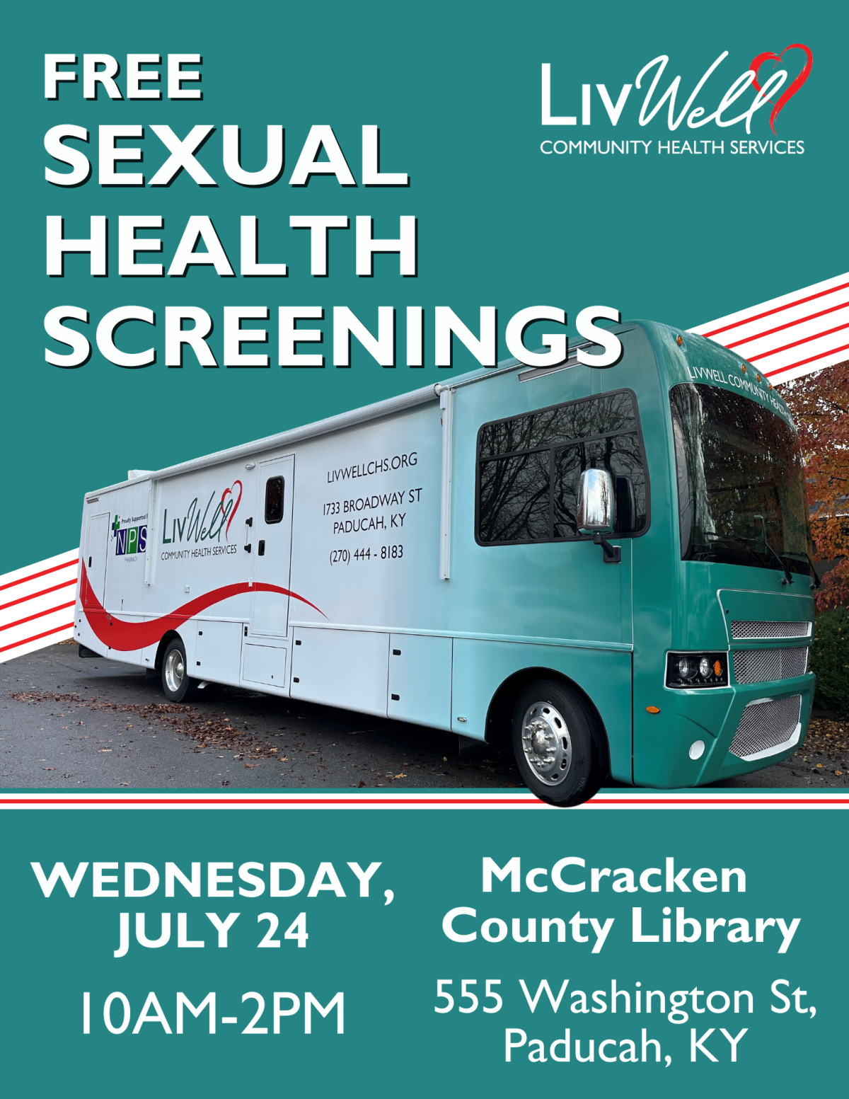 mobile testing bus from LiveWell Community health