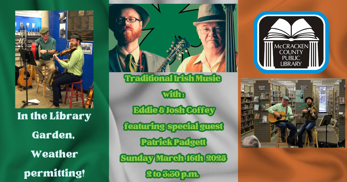 Traditional Irish music with special guest Patrick Padgett 