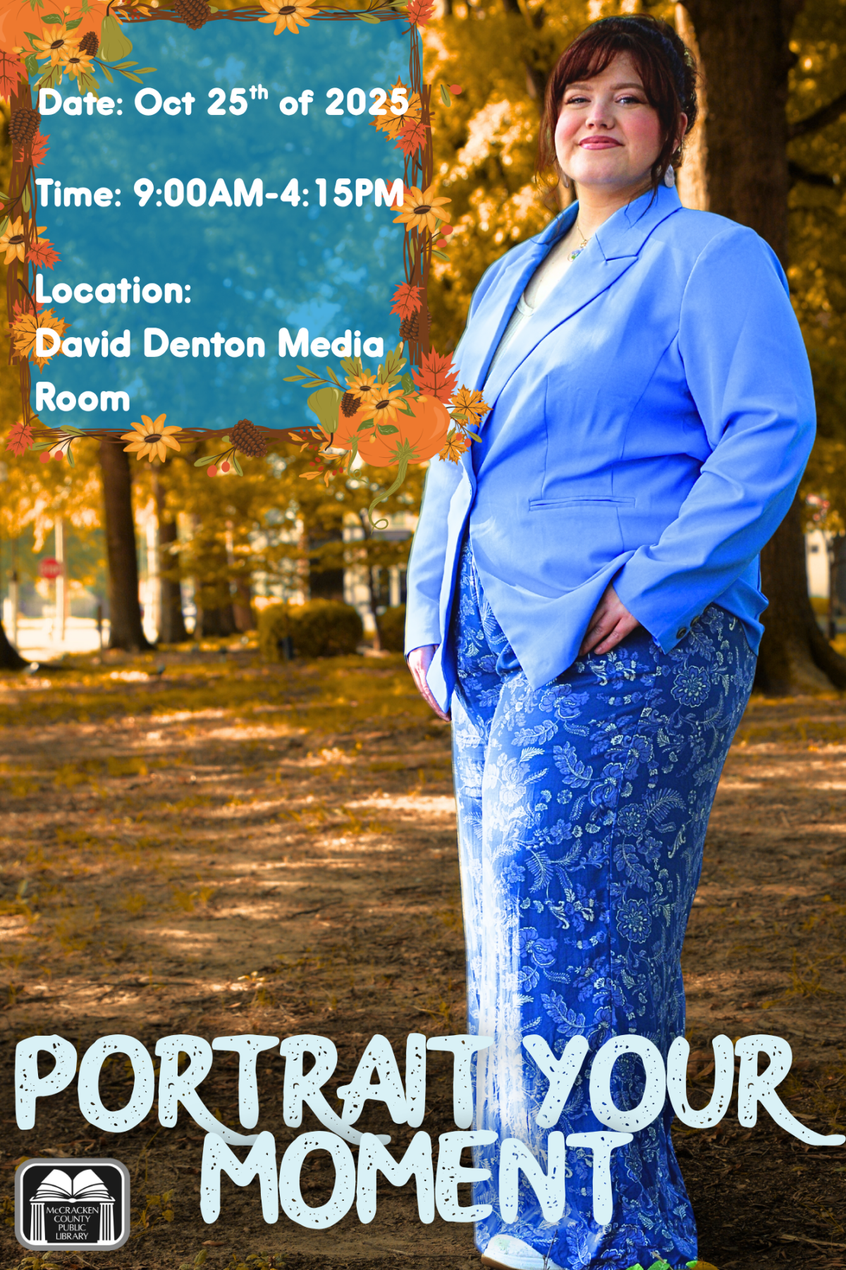 portrait of woman in business atire in the park