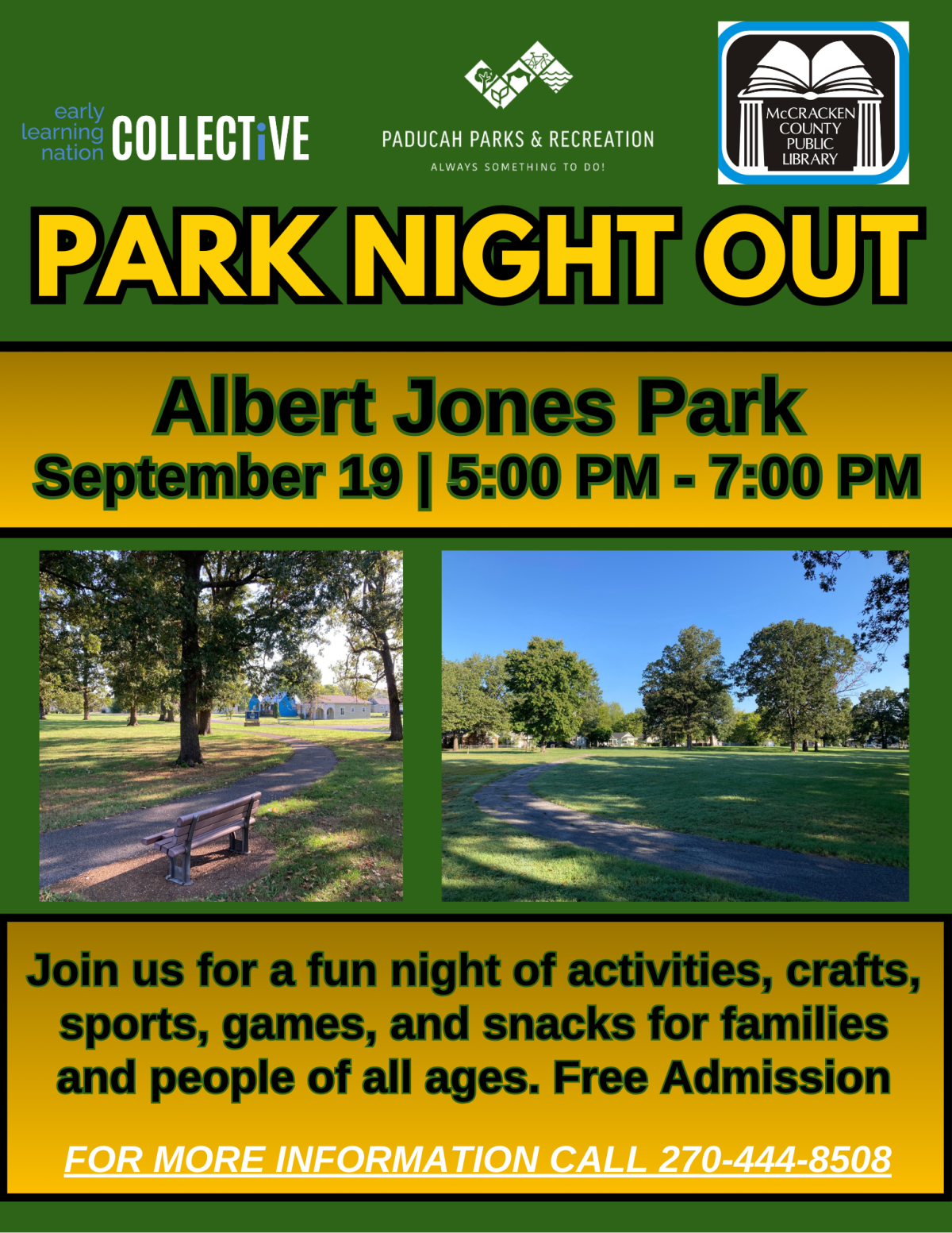 Park Night Out at Albert Jones Park, September 19 from 5-7