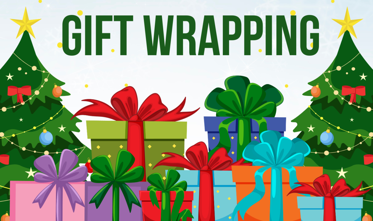wrapped gifts and christmas tree